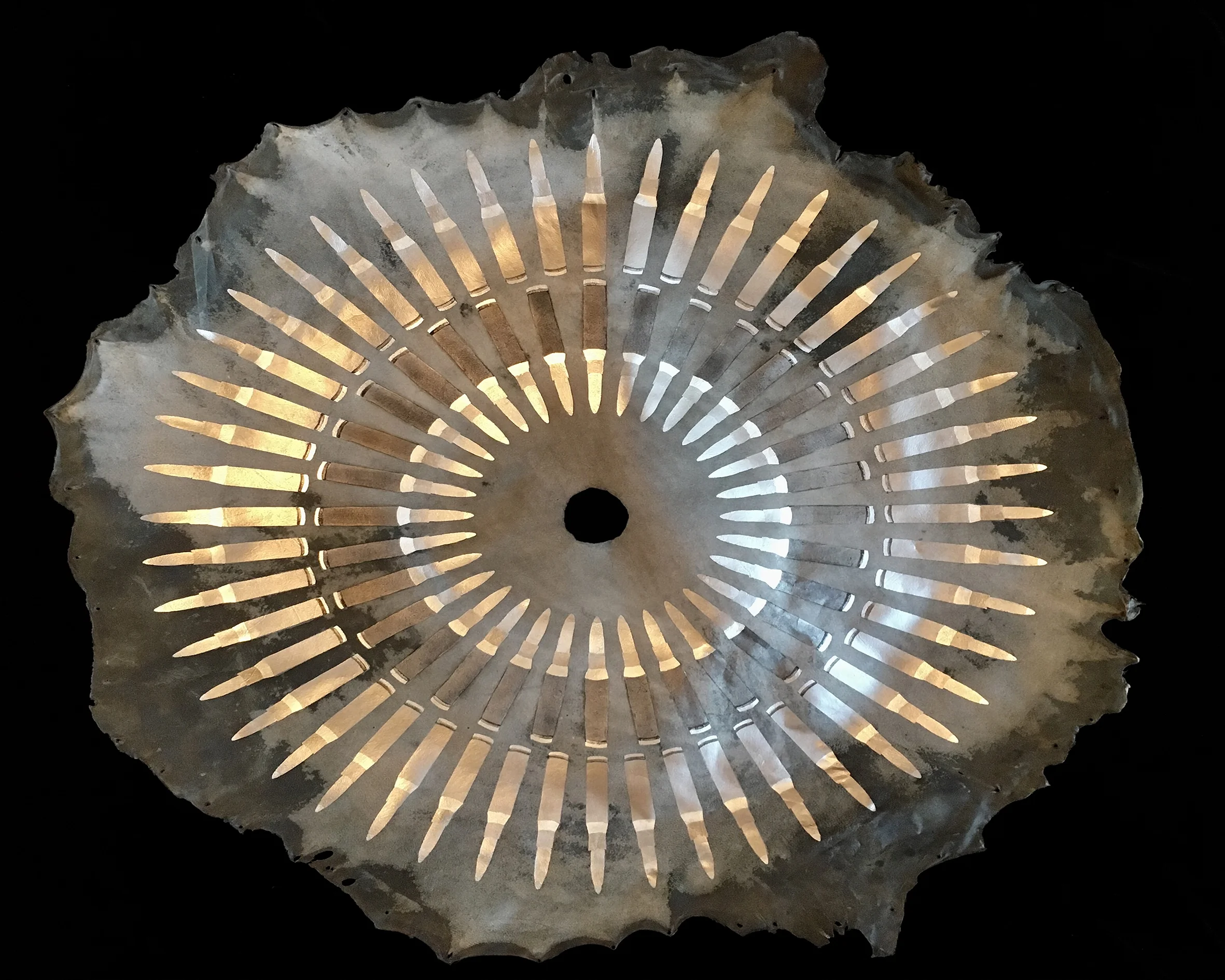 Cecilia Fattorini, Silver Bullets I, White Gold Leaf, 98 x 98 cm