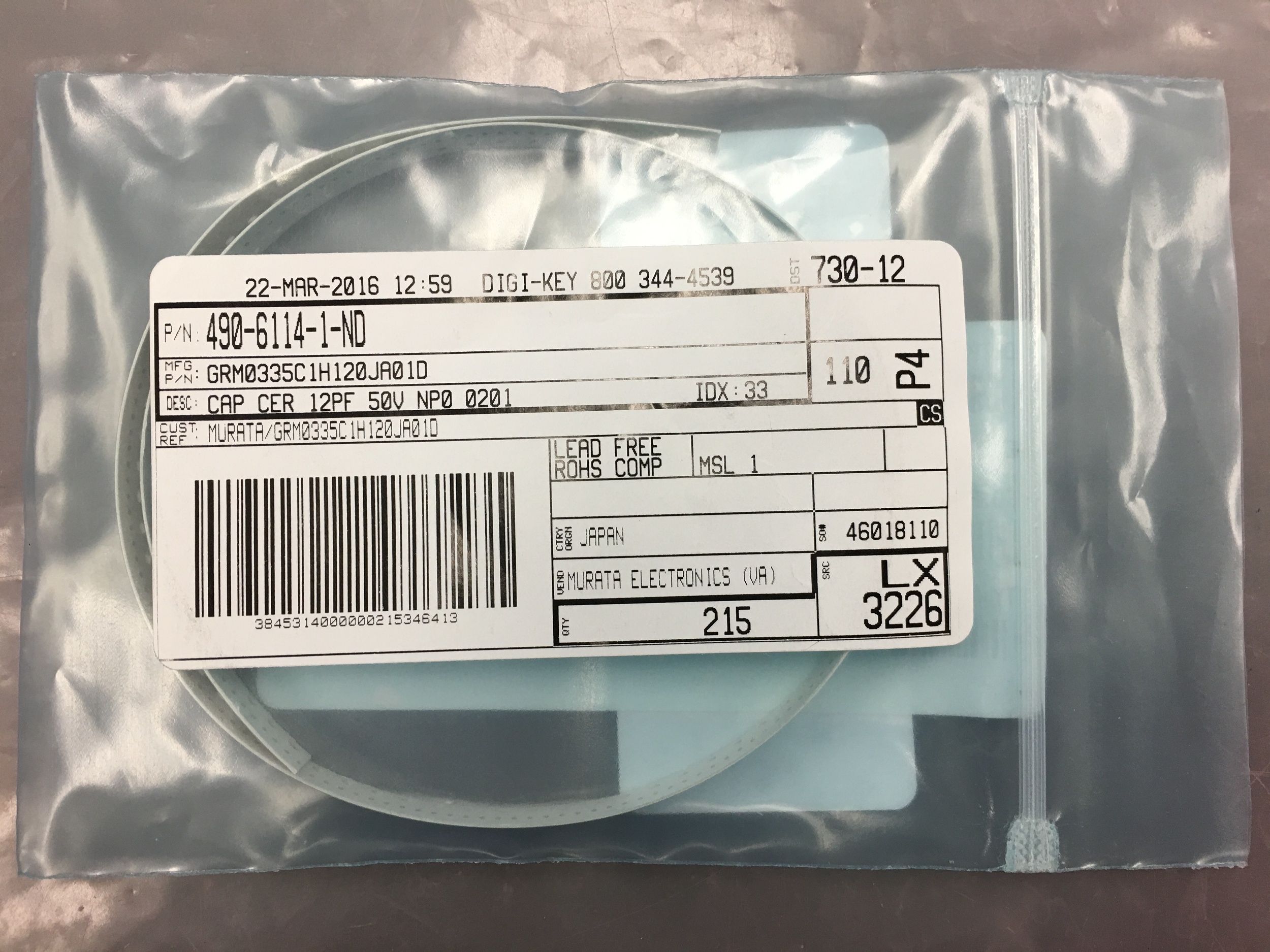 Part number clearly identified