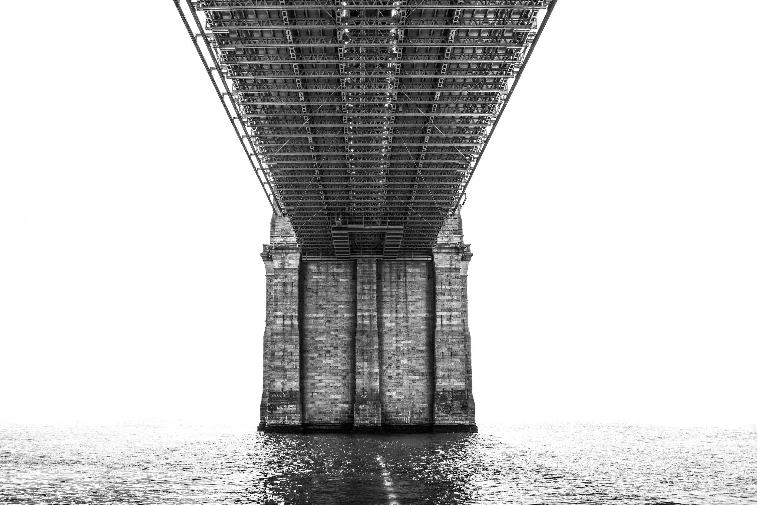 Under Brooklyn Bridge (B&W)