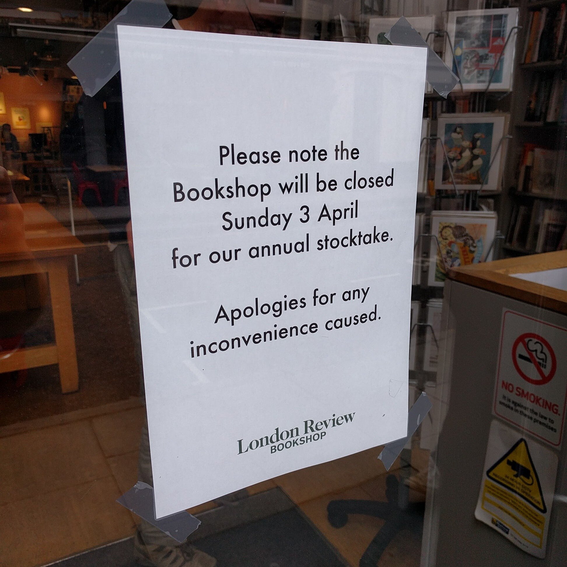 The closest I’ve come to the LRB Bookshop, 2016.