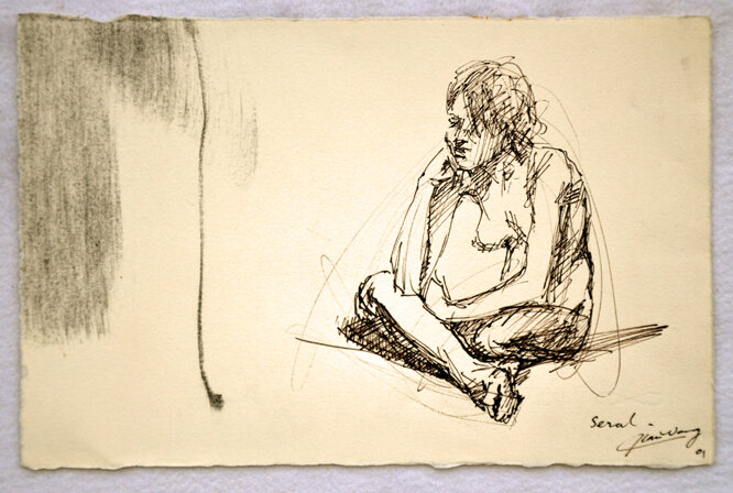 素描024无题之一 Untitled#1 xcm 炭条 钢笔纸本  Charcoal pen and ink on paper 2001s.jpg