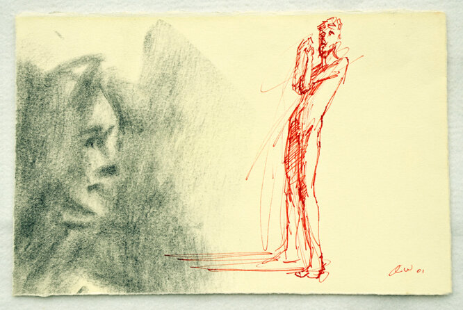 素描026无题之二 Untitled#2 xcm 炭条 钢笔纸本  Charcoal pen and ink on paper 2001s.jpg