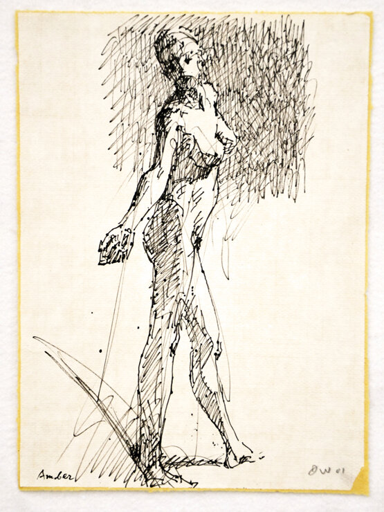 素描032舞女之一 Dancer#1 xcm 钢笔纸本  pen and ink on paper 2001s.jpg