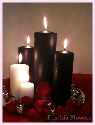 Black and white candle centrepiece.jpg