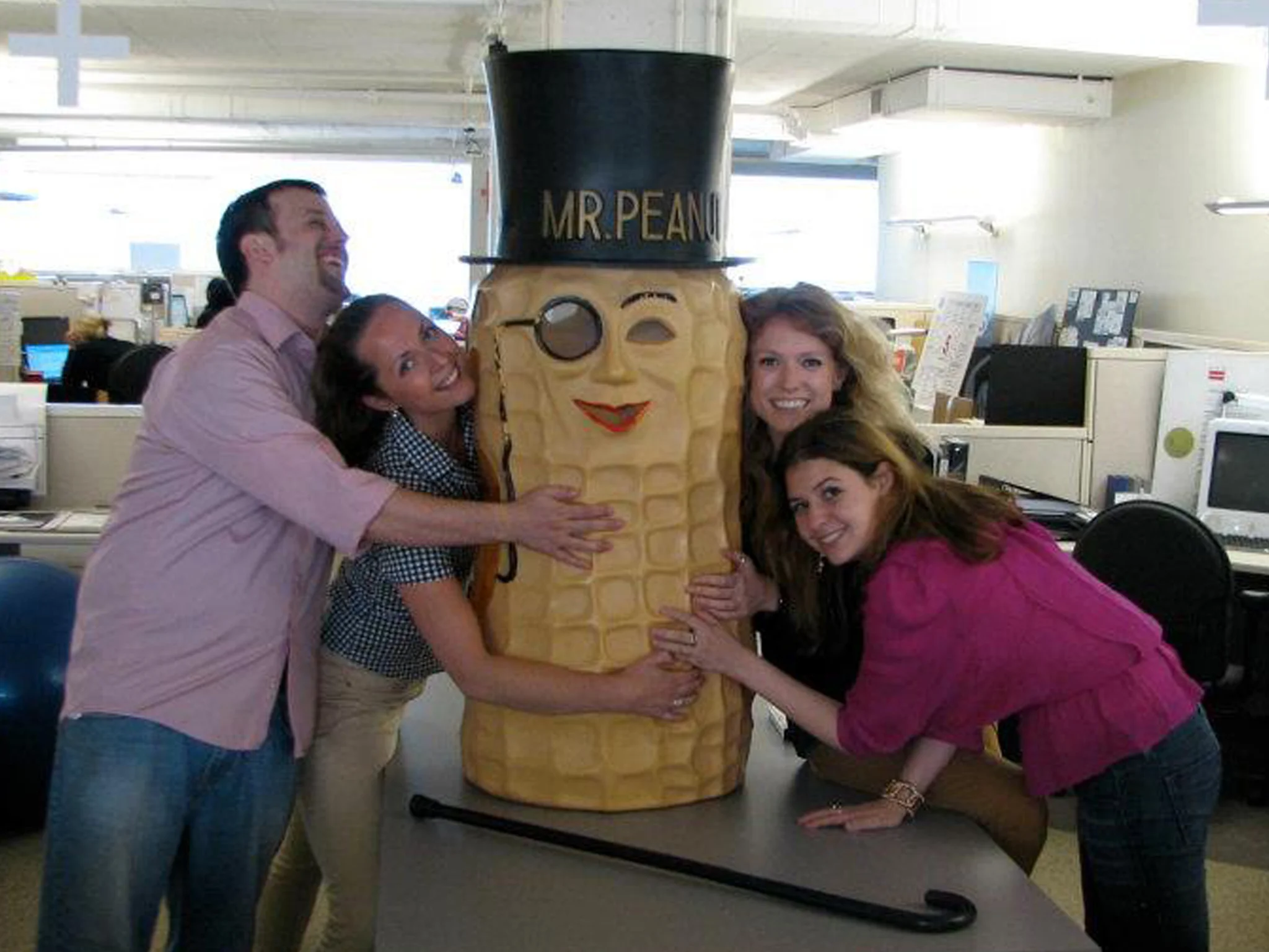 MDB Interns posing with Mr. Peanut