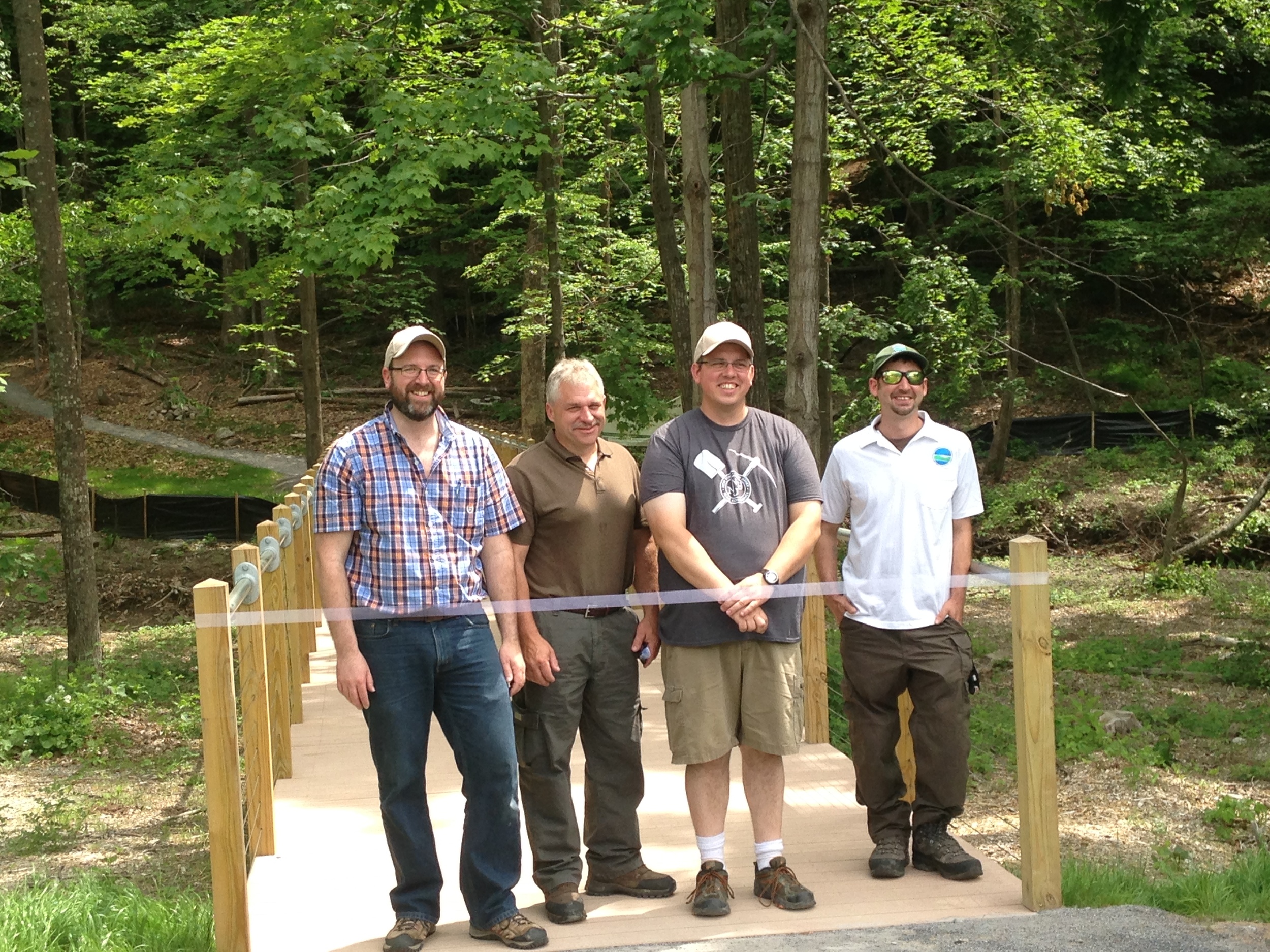 Jeff Senterman, Catskill Center, Jeff Ryder, NYS DEC, Doug Senterman (NY NJ Trail Conference), Ian Dunn (NYS DEC); Photo credit: Rosalind Dickinson