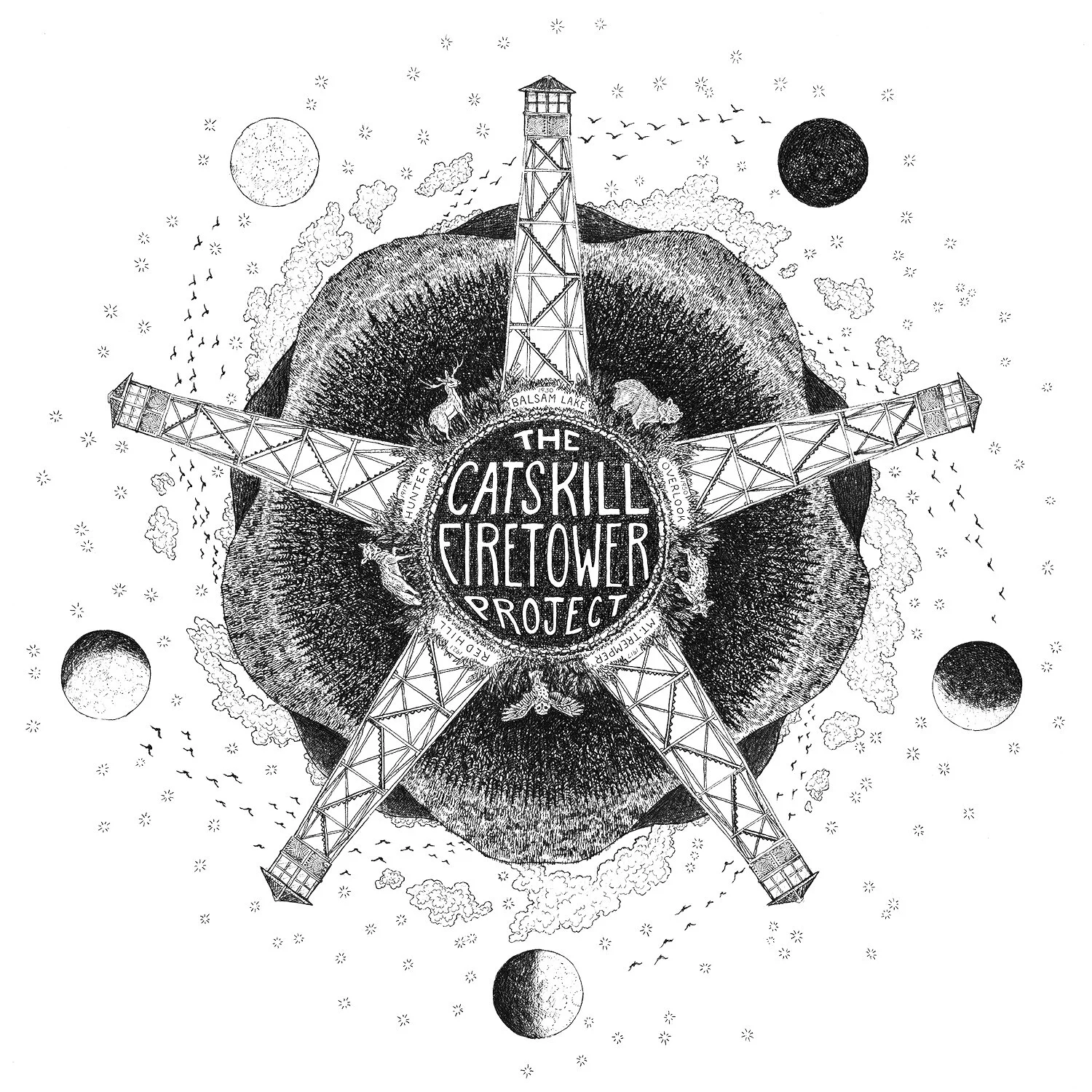 Catskills Fire Tower Project - a Will Lytle Coloring Page