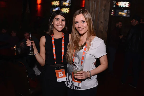 Actress Bridgett Luevanos (CAFE GLASS) and I wrapping up the festival (sadly!) Photo: Getty Images