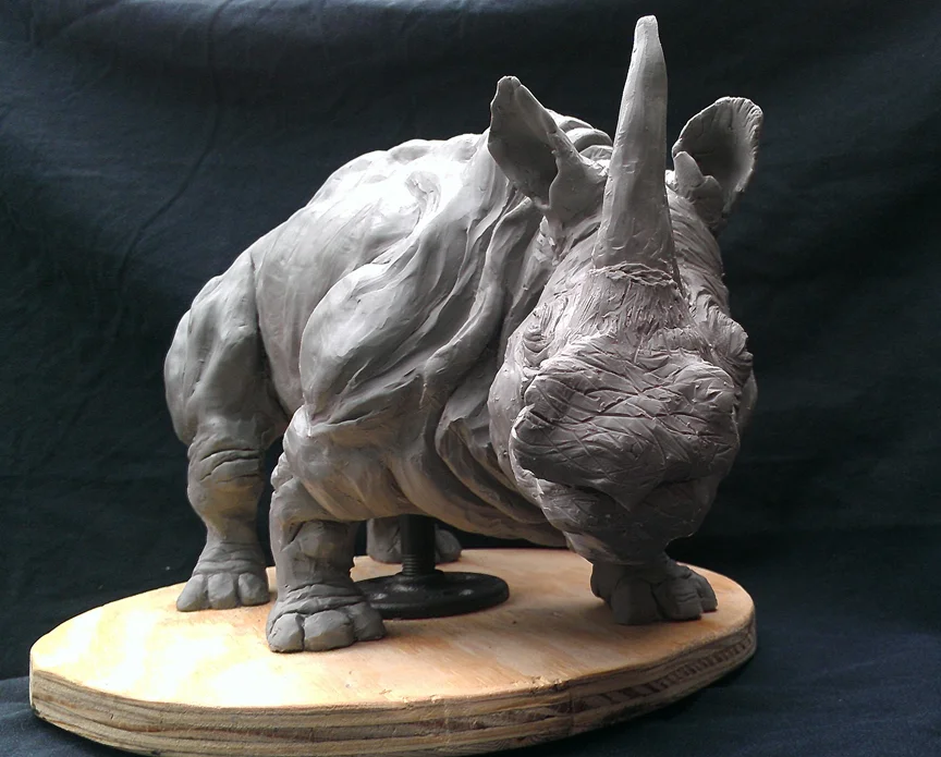 North African white Rhino, 15 inches long 10 inches tall