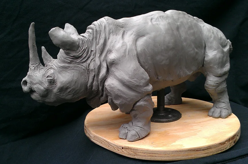 North African white Rhino, 15 inches long 10 inches tall