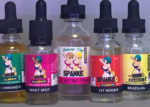 sexy branding is what spanked is all about with their ejuice lineup