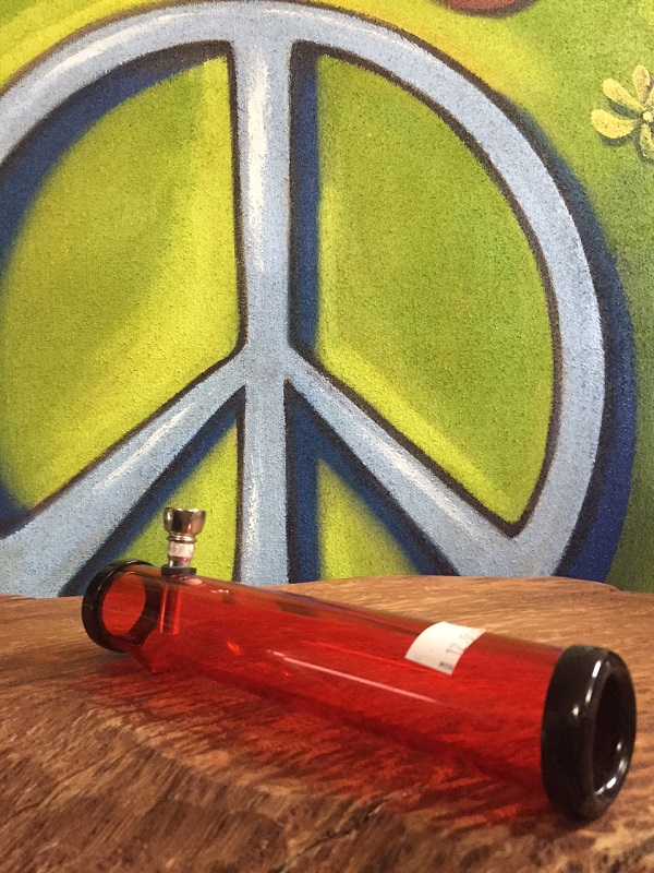 red acrylic tube style water pipe