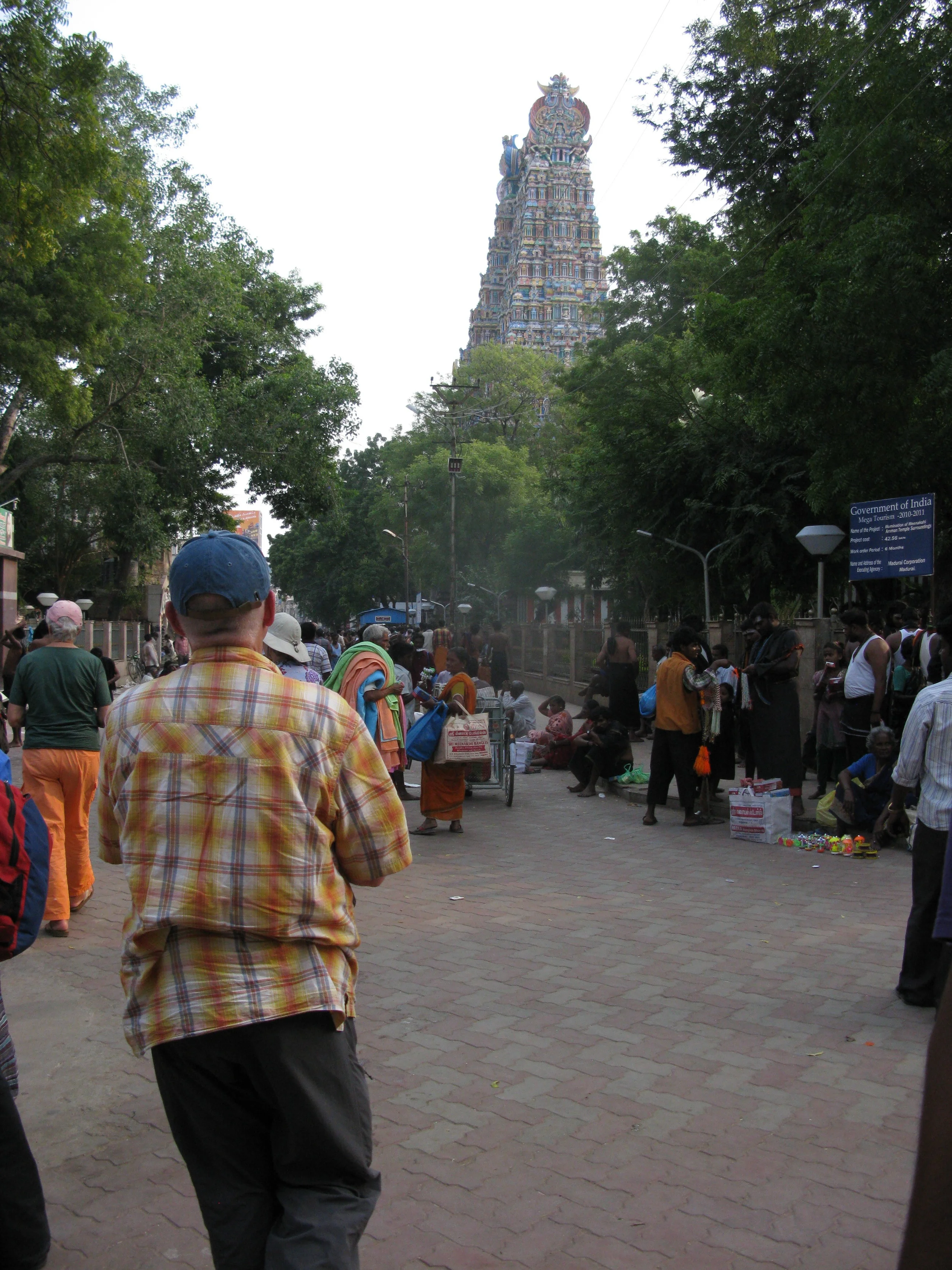 Larry spots the Meenakshi Temple