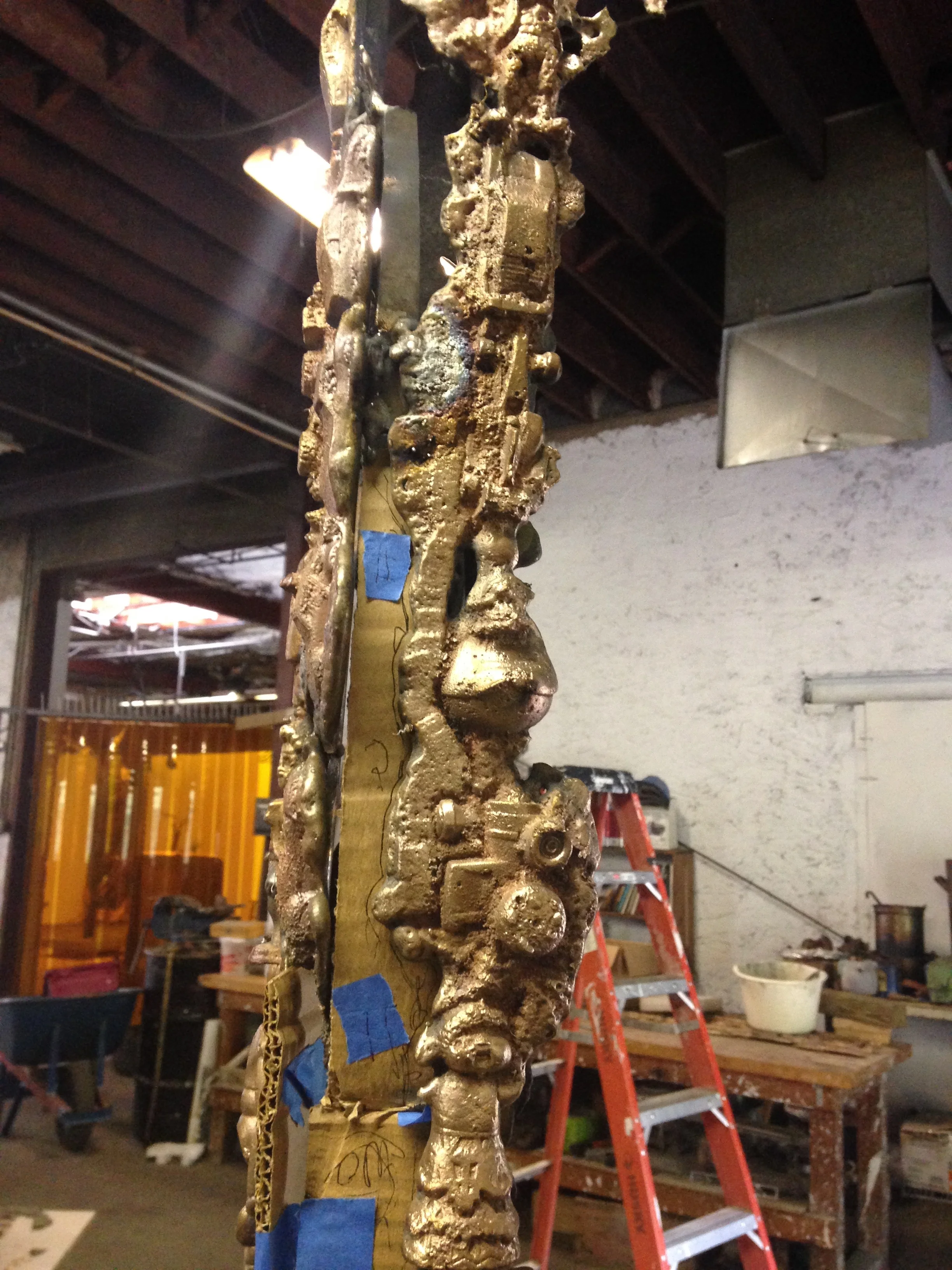 Toy Tower Totem, under construction