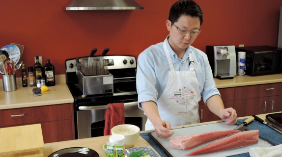 Voila! Two beautiful Katsu Hamachi loins ready to enjoy for lunch