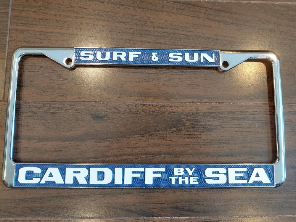 Classic Cardiff-by-the-Sea License Plate Frame — Cardiff 101 Main Street