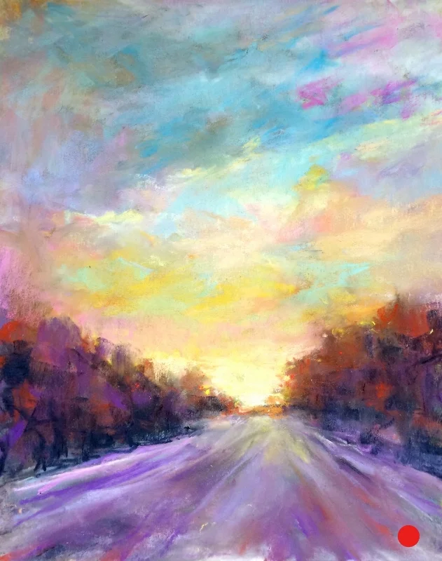 Towards the Glow, Pastel, 11x8