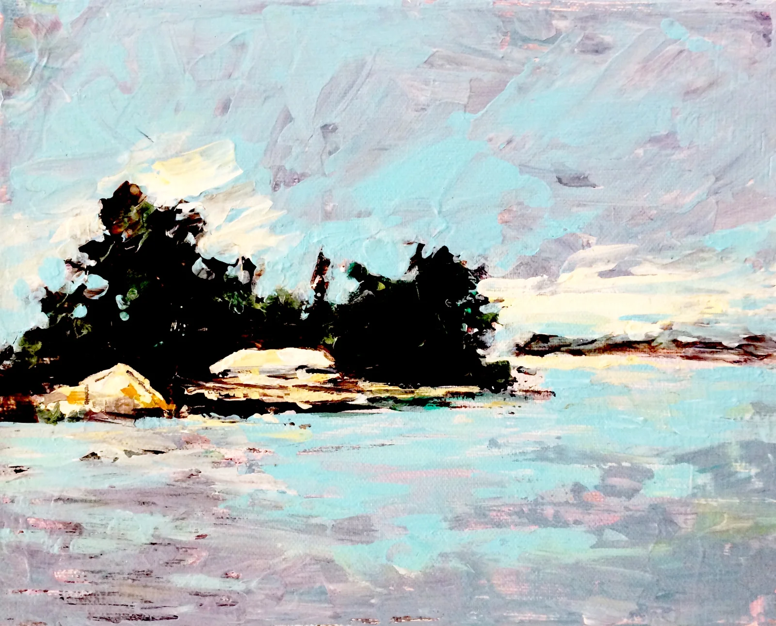 By the Lake, Acrylic, 8x10