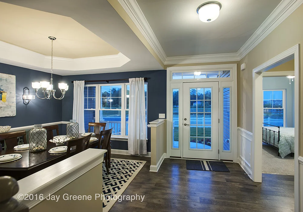 Blue hour photograph with warm LEDs interior lights