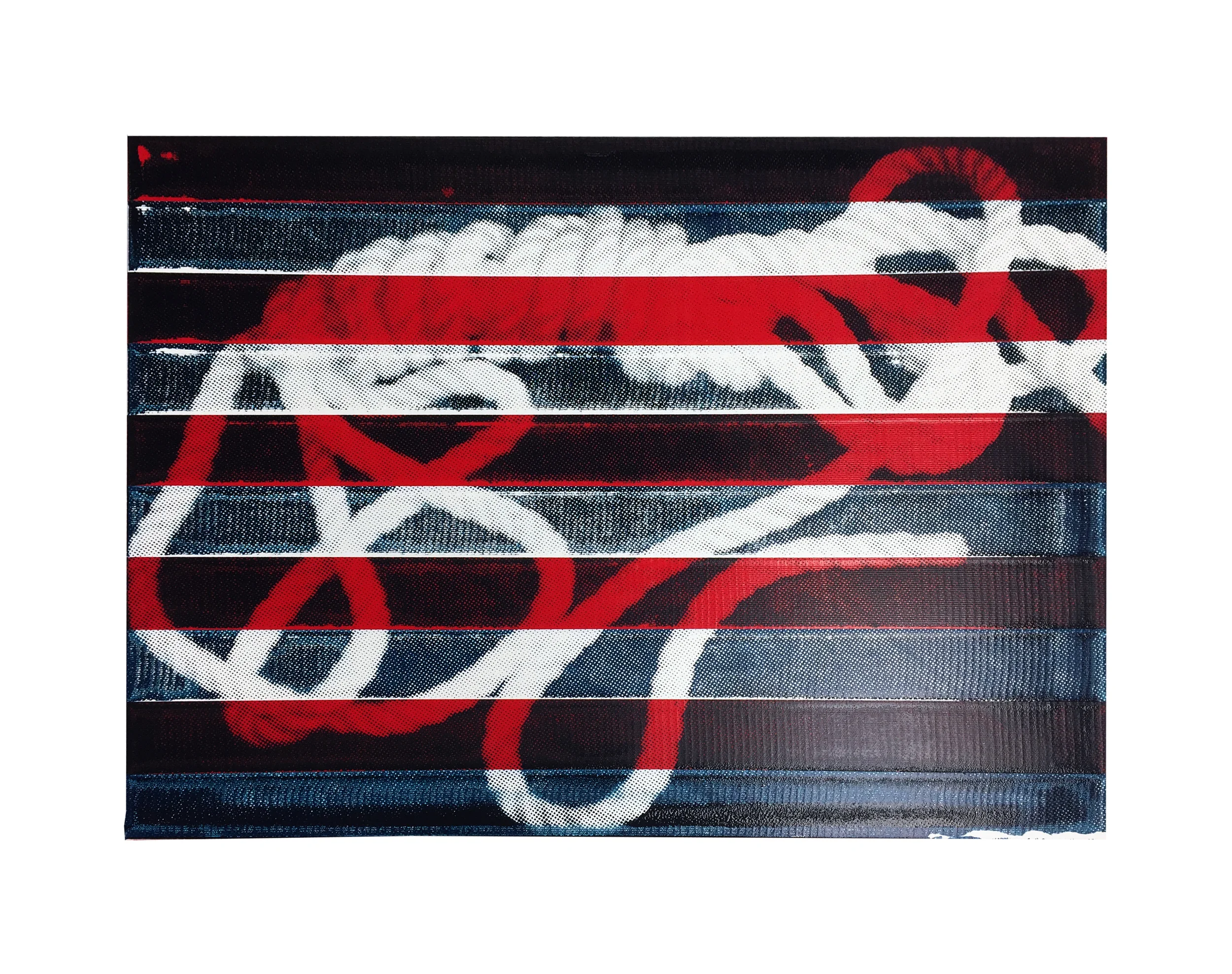 McDreamy Screenprint and varnish on duct tape on canvas 24" x 18"