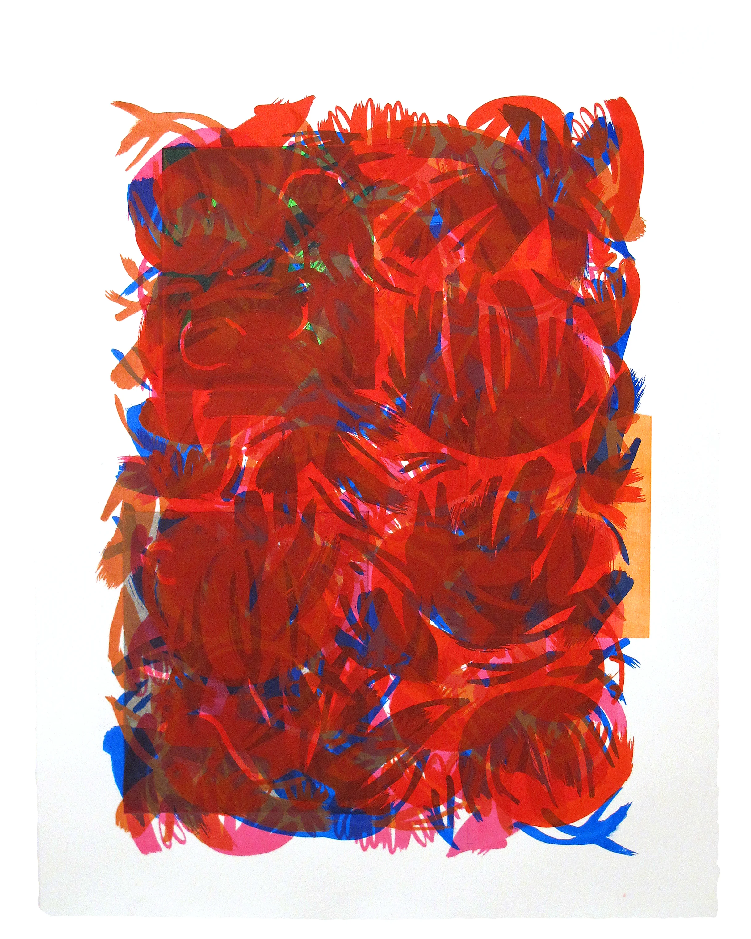 Fruit Punch Silkscreen and monotype on paper 22" x 30"