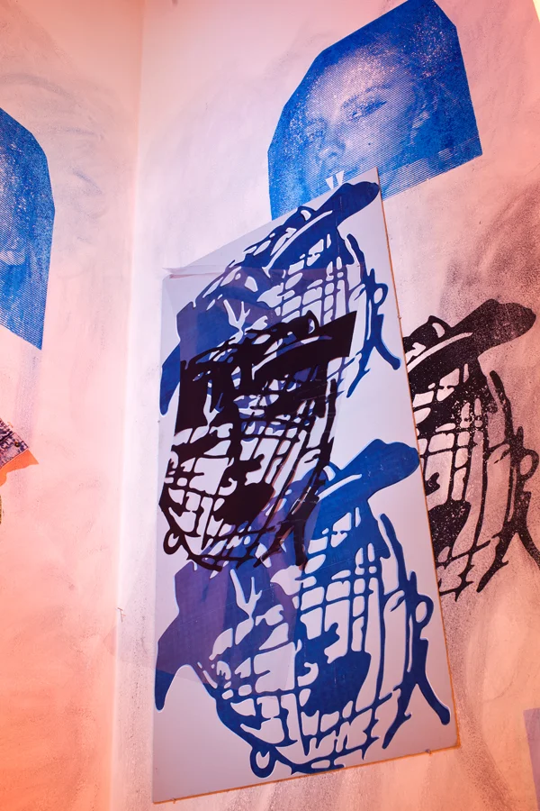 The Veiled Woman Silkscreen on vinyl and board