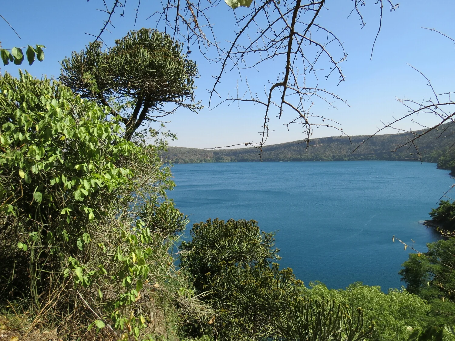 The view from the rim of Lake Chala.