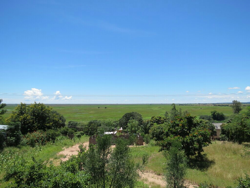 Looking out over the Zambezi floodplain from Mongu.