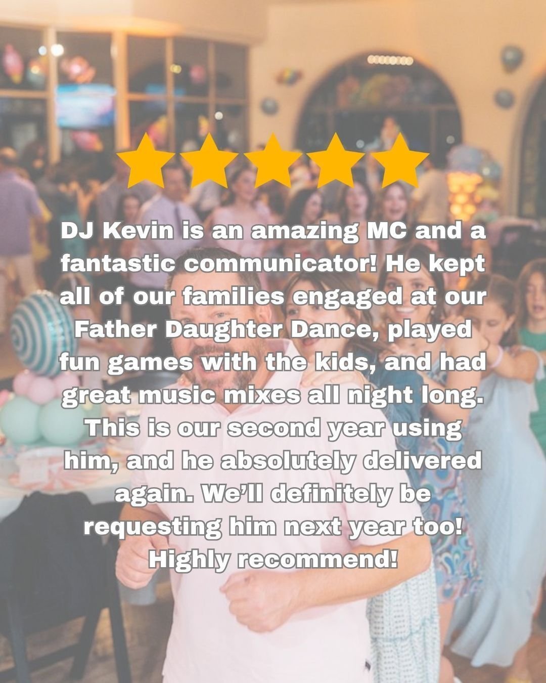 An amazing DJ plays music.
A great MC creates an experience.
DJ Kevin does both&mdash;and it&rsquo;s why clients keep coming back. 
Ready for your event? Let&rsquo;s make it unforgettable.