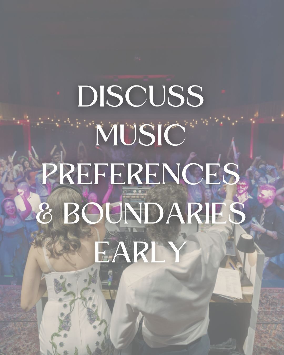 Your vibe. Your rules.
Before booking, have a real conversation about:
🎵 Must-play songs
🚫 Do-not-play songs
🎶 Cultural traditions
💃 Specific genres you love
The right DJ listens first, then builds around your vision.
Clear communication early = 