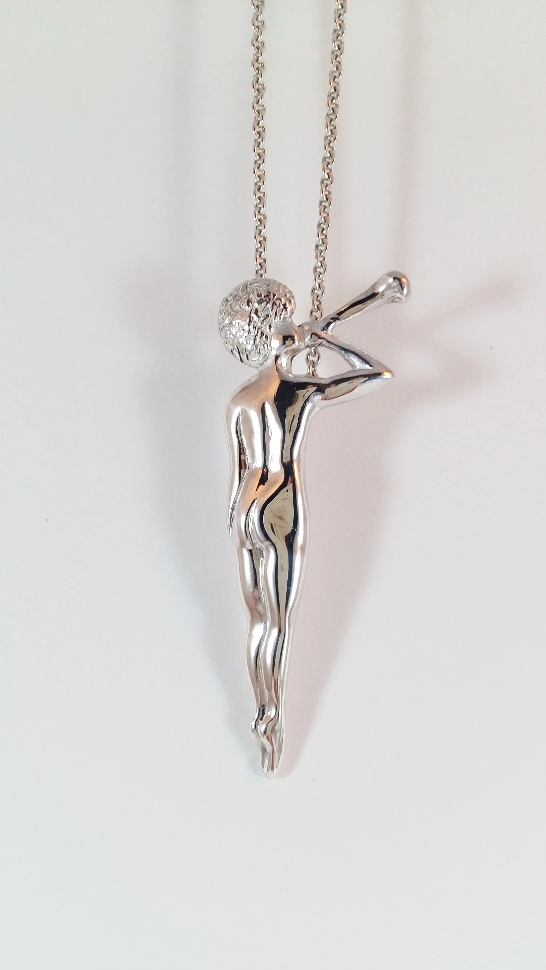 Sautoir Chérubin en argent 925 et chaîne forçat ronde