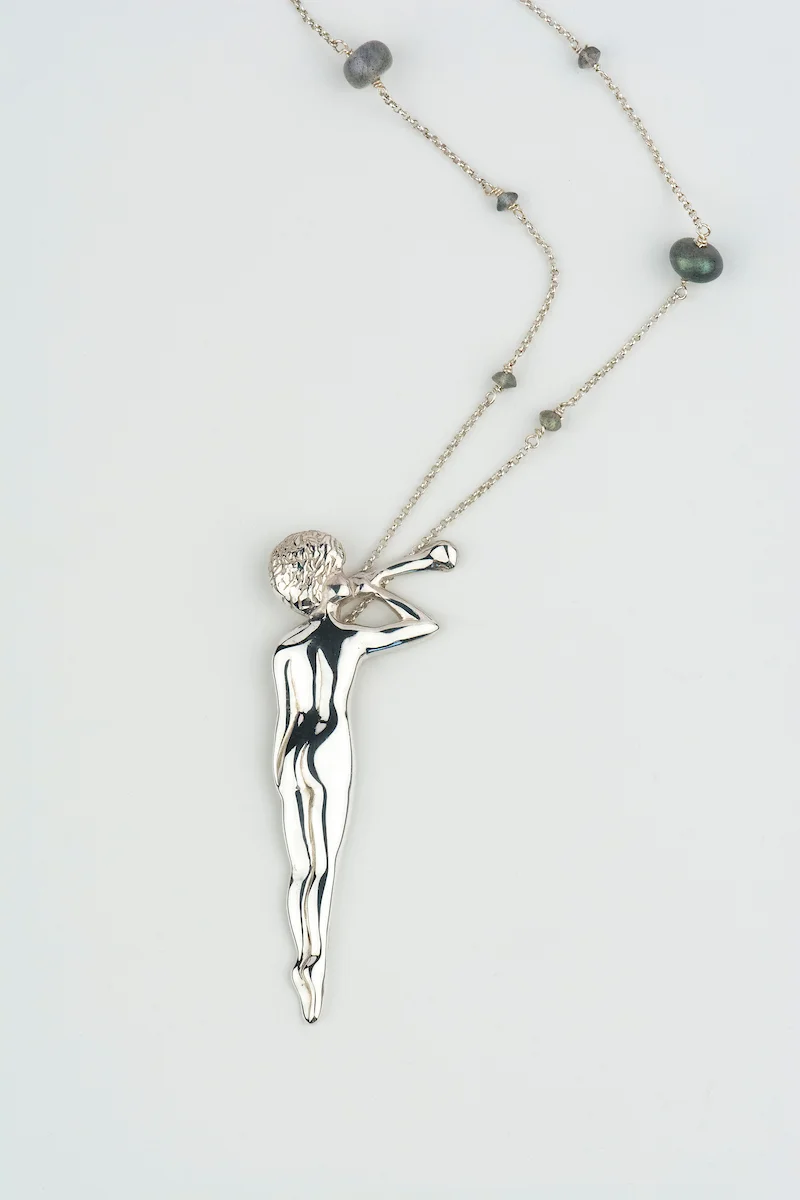 Sautoir « Chérubin » en argent 925 et Labradorites