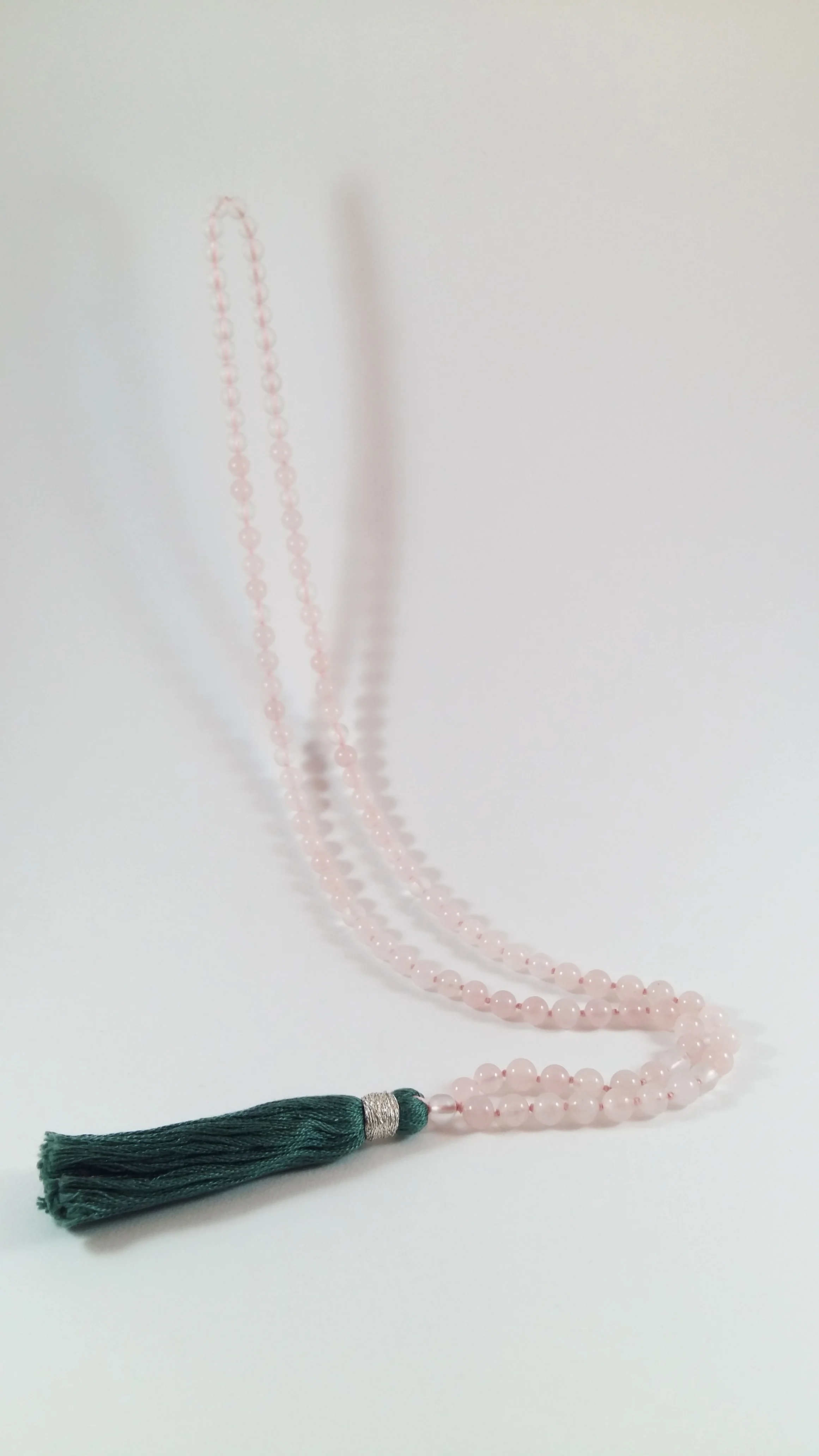 Mala de 76 perles de quartz rose