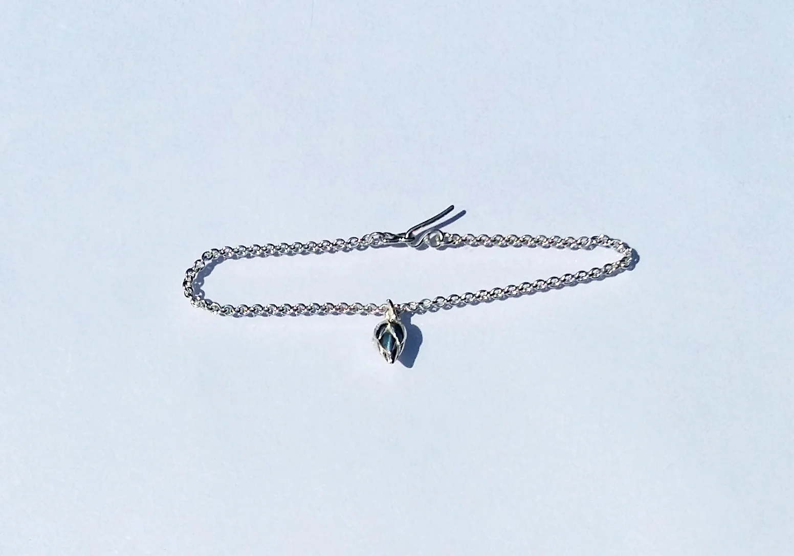 Bracelet Nénuphar en argent 925 sur chaîne