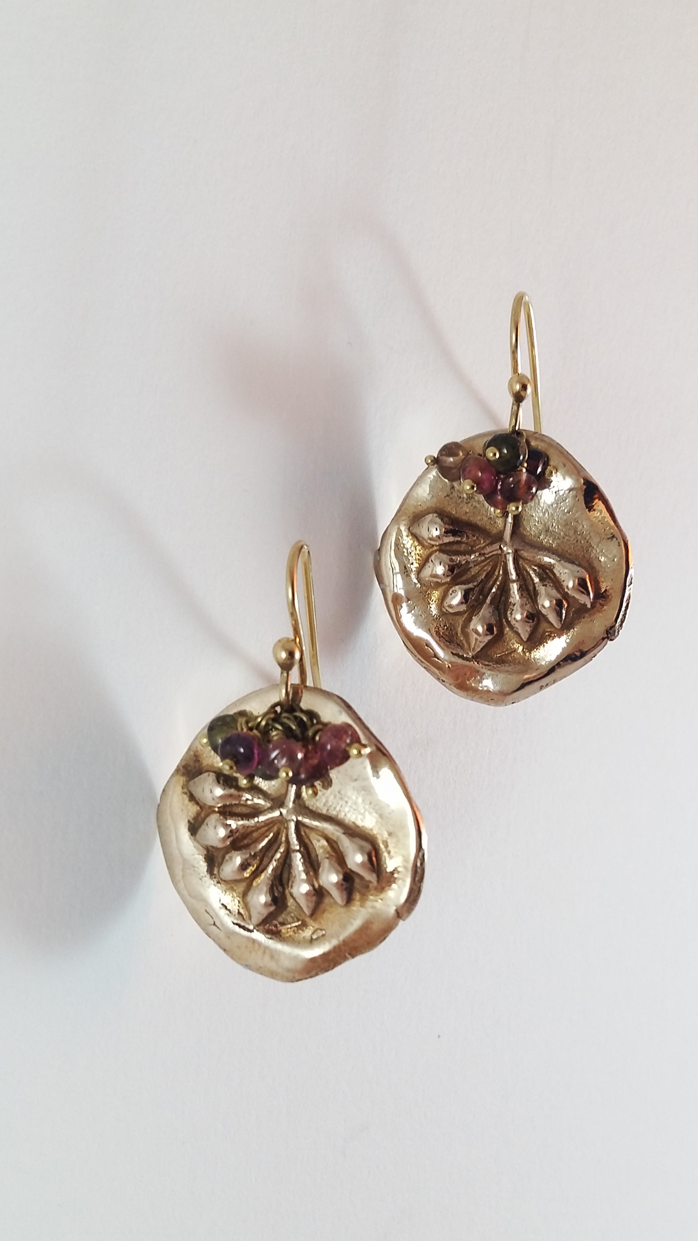 Boucles d’oreilles Lérins en Or jaune et Labradorites