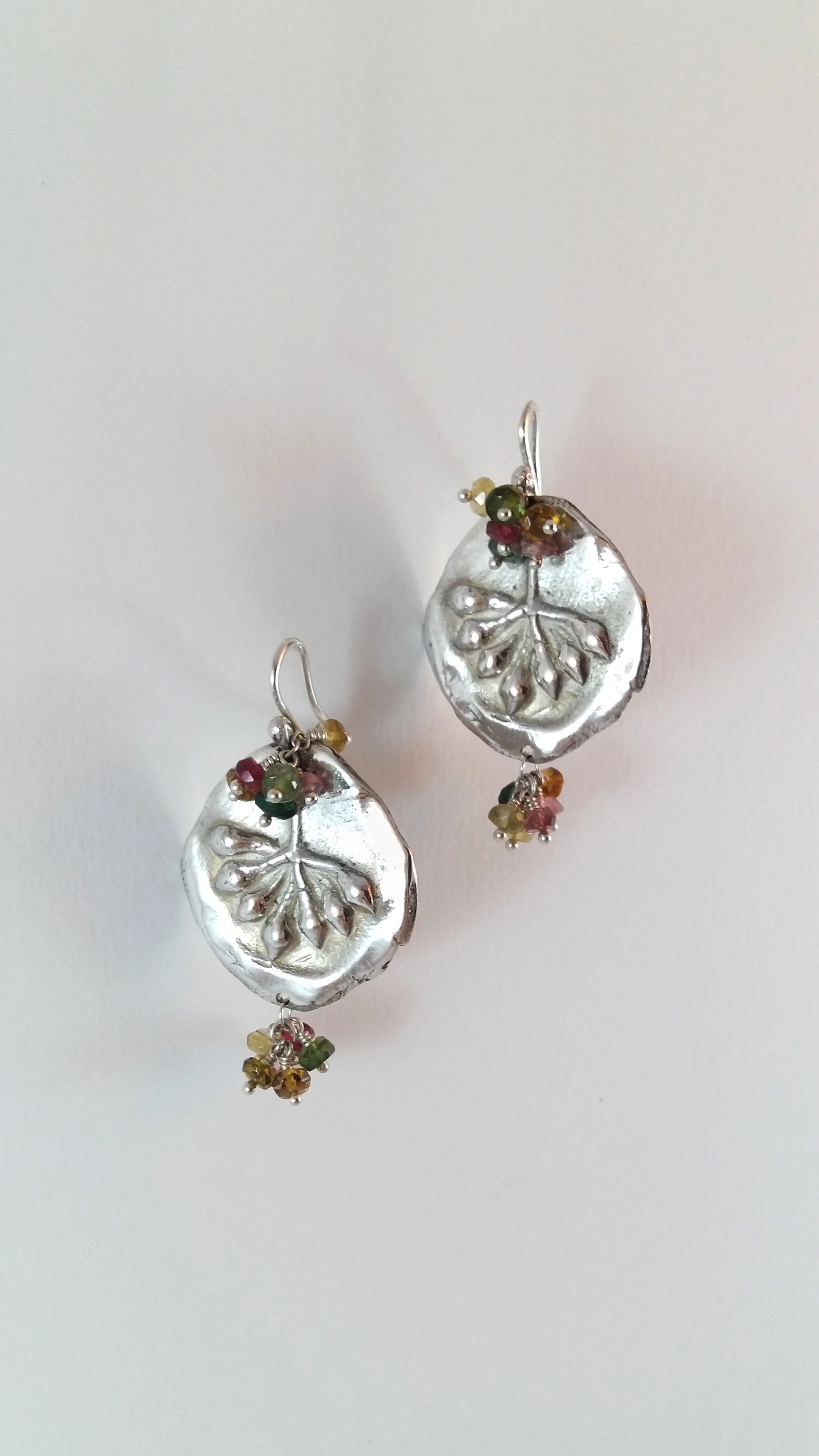 Boucles d’oreilles Lérins en Argent et deux pampilles de Tourmalines