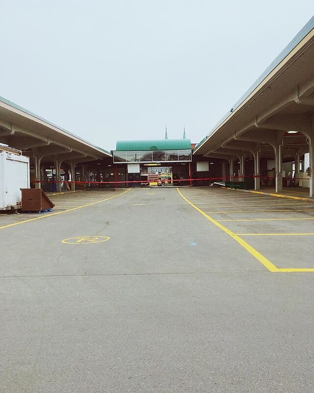 An odd yet more and more normalized sight of a deserted Jean Talon Market on a Sunday morning #covid19life #jeantalonmarket #marchejeantalon