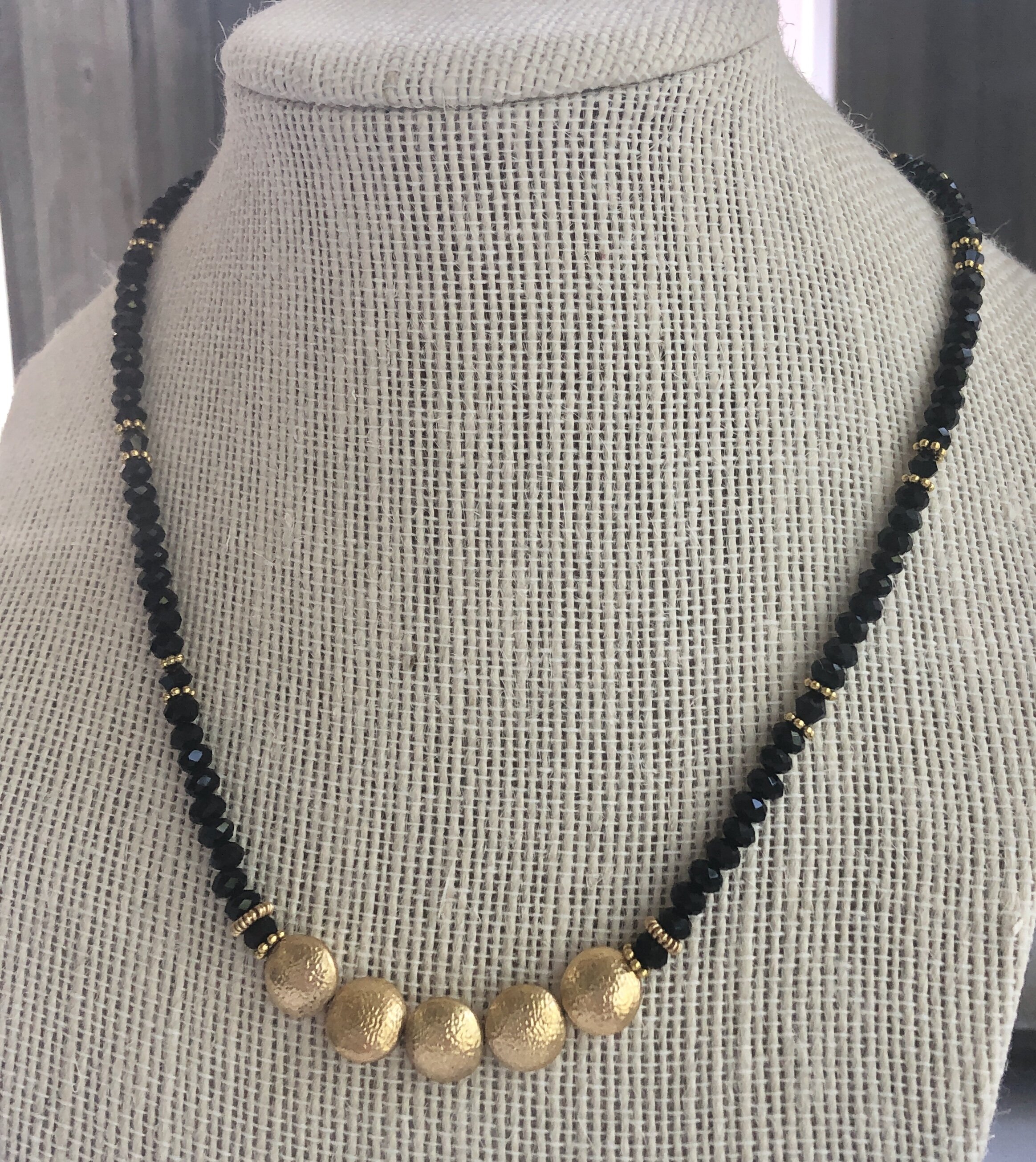 Black and Gold Collar Necklace