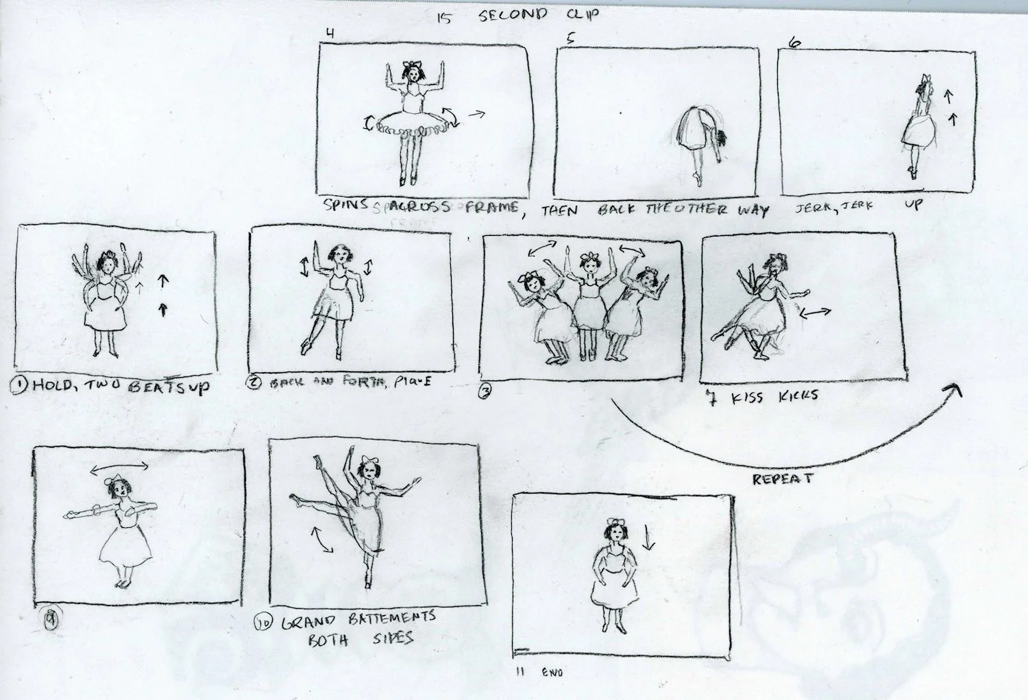 Storyboard for 15 second animation
