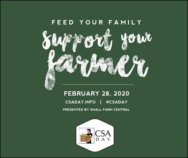 Happy CSA Day!! Obviously we're a big fan of veggies here at the farm, and we'd love for you to join us this season. Just a few benefits of joining a CSA are supporting local businesses, preparing healthy food for your family, being kind to our plane