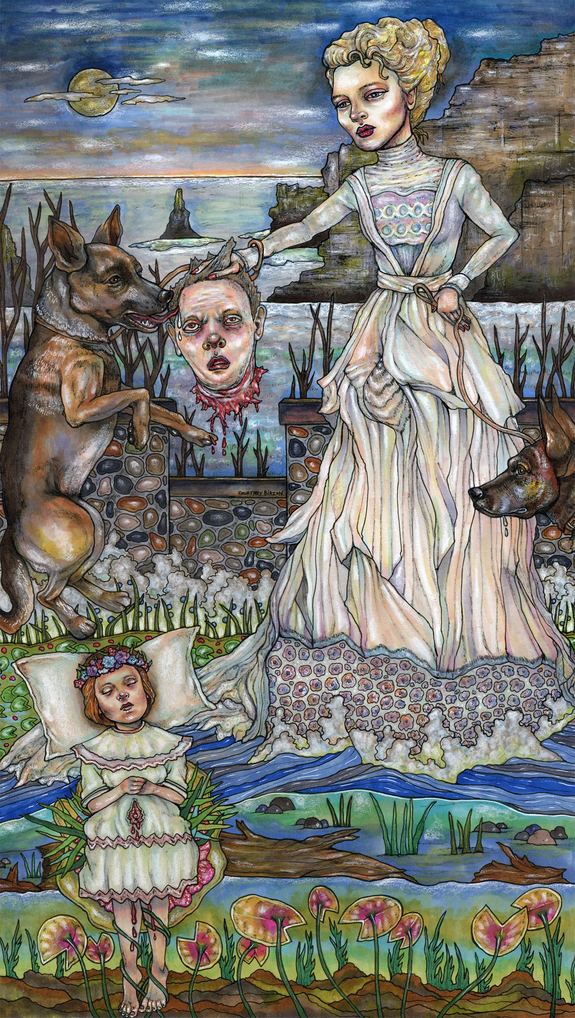 The White Lady, Pen and Marker on Paper, 12" x 18", 2013 SOLD