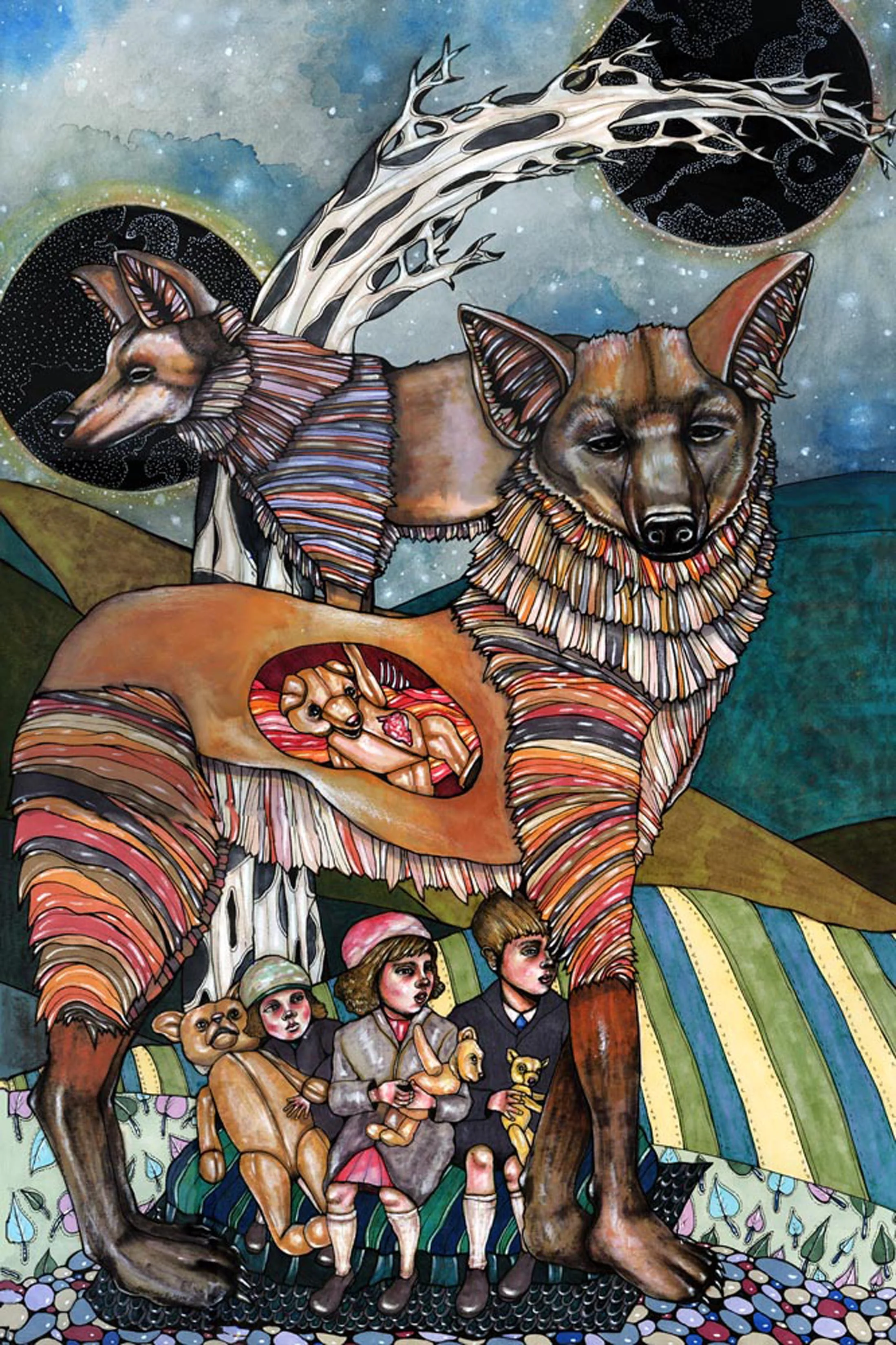 Beast of Geuvadan, Pen and Marker on Paper, 15" x 23", 2010 SOLD