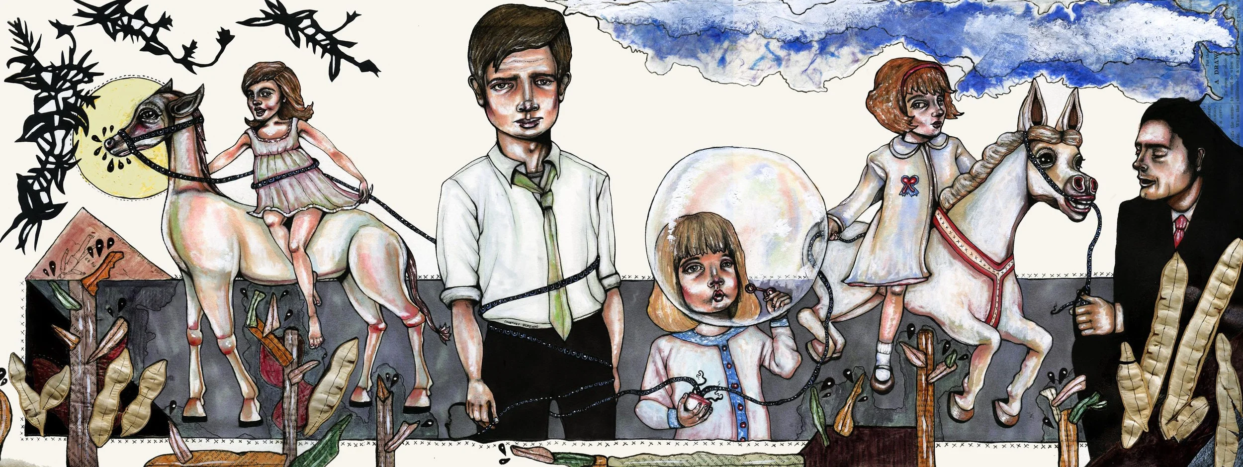 I am a Small Handful, Pen and Marker on Paper, 12" x 20", 2008 SOLD