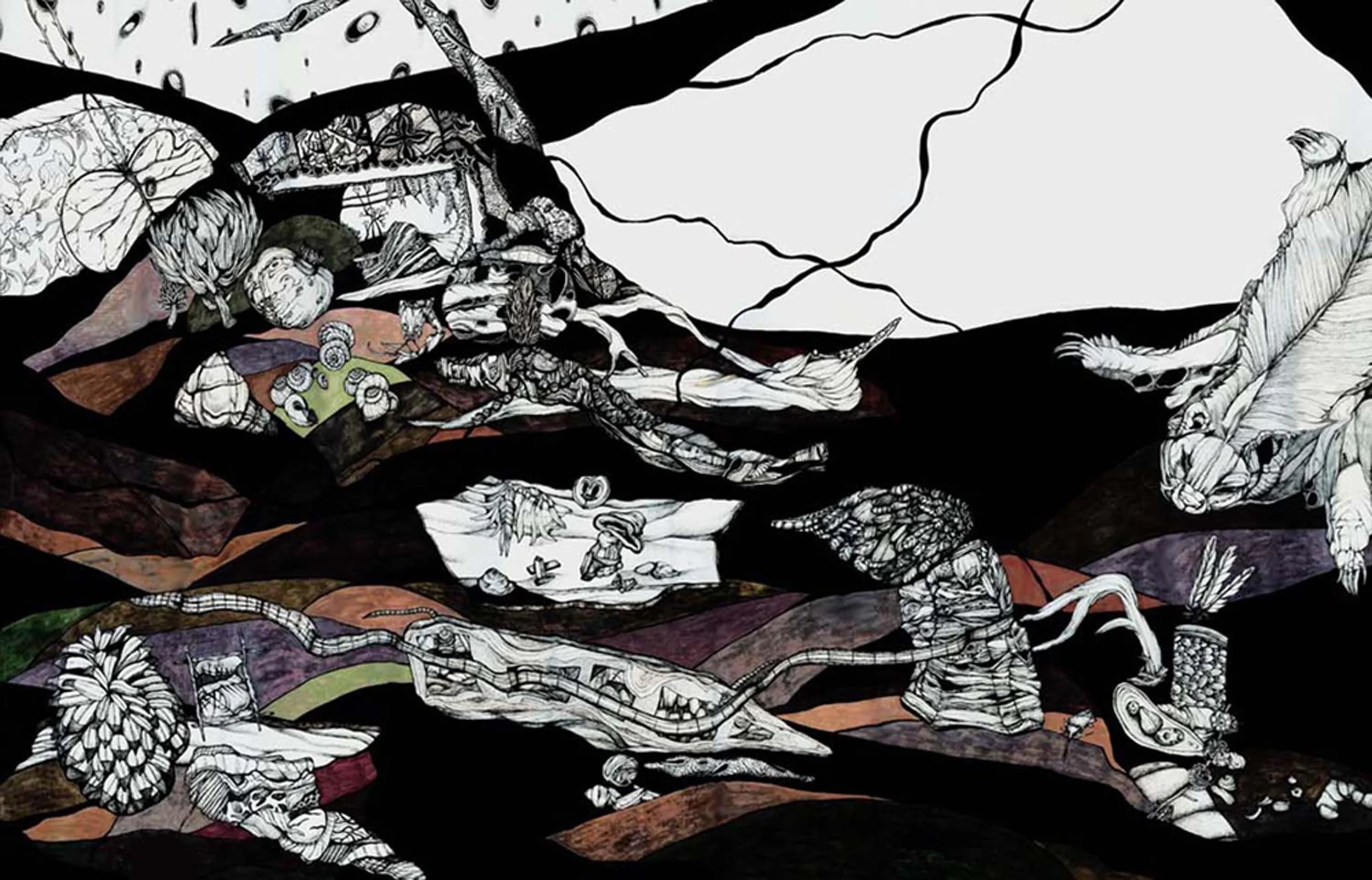 In these Bottomless Nights, Pen and Marker on Paper, 36" x 48", 2008 SOLD