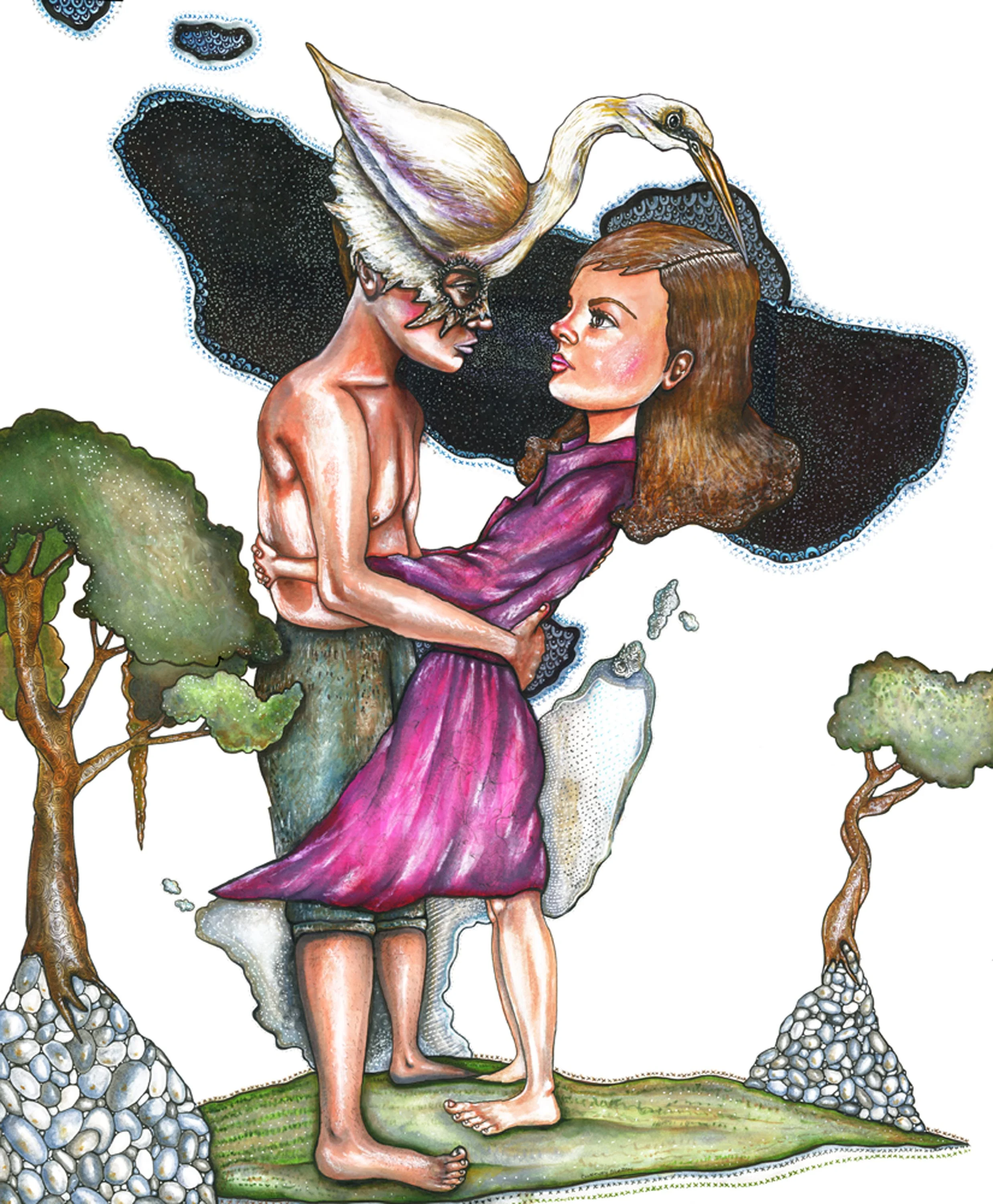 Night in June!, Pen and Marker on Paper, 20" x 24", 2007 SOLD
