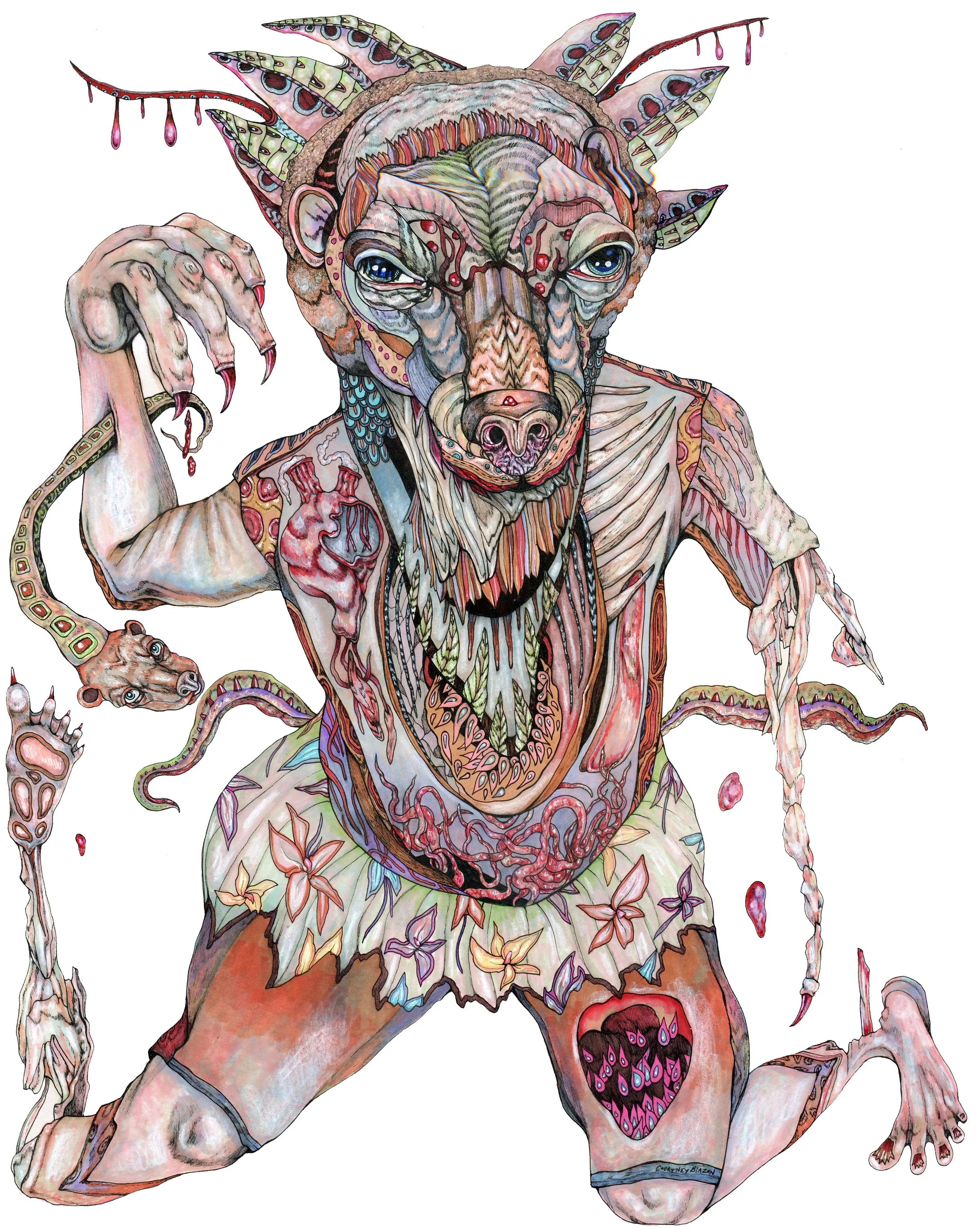 Architeuthis Ursidae, Pen and Marker on Paper, 20" x 24", 2011