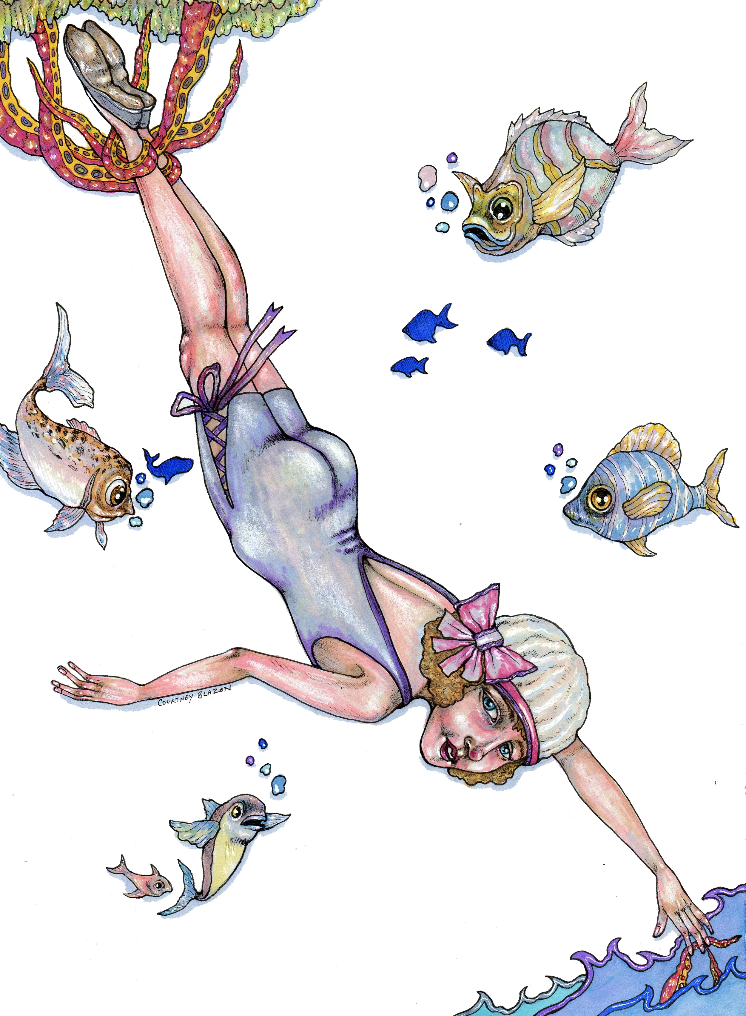 Little Diver Girl and the Fish.jpg