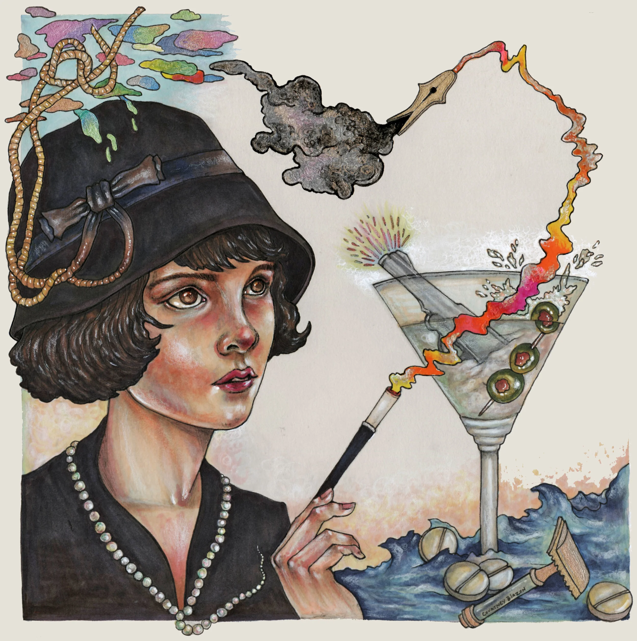 Dorothy's Resume, Pen and Marker on Paper, 10" x 10", 2015 SOLD