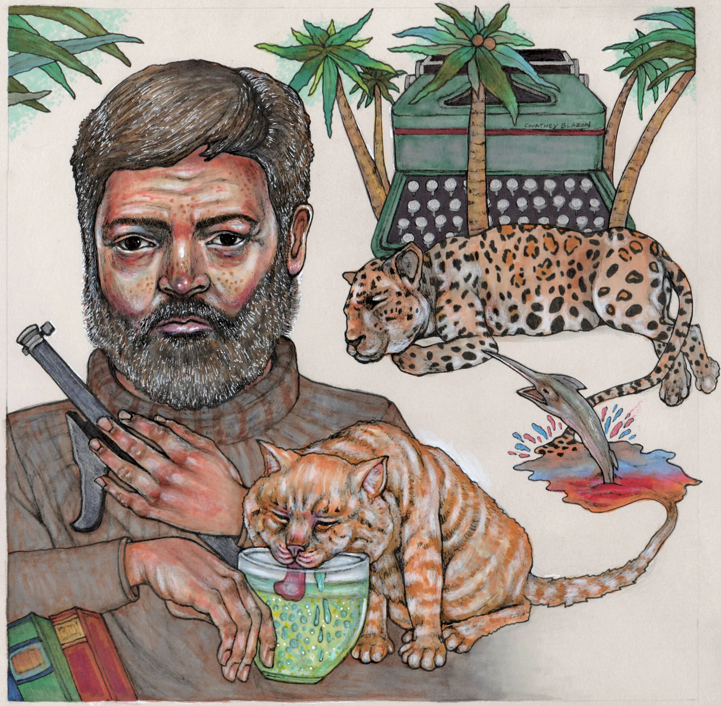 Death in the Afternoon, Pen and Marker on Paper, 10" x 10", 2015 SOLD