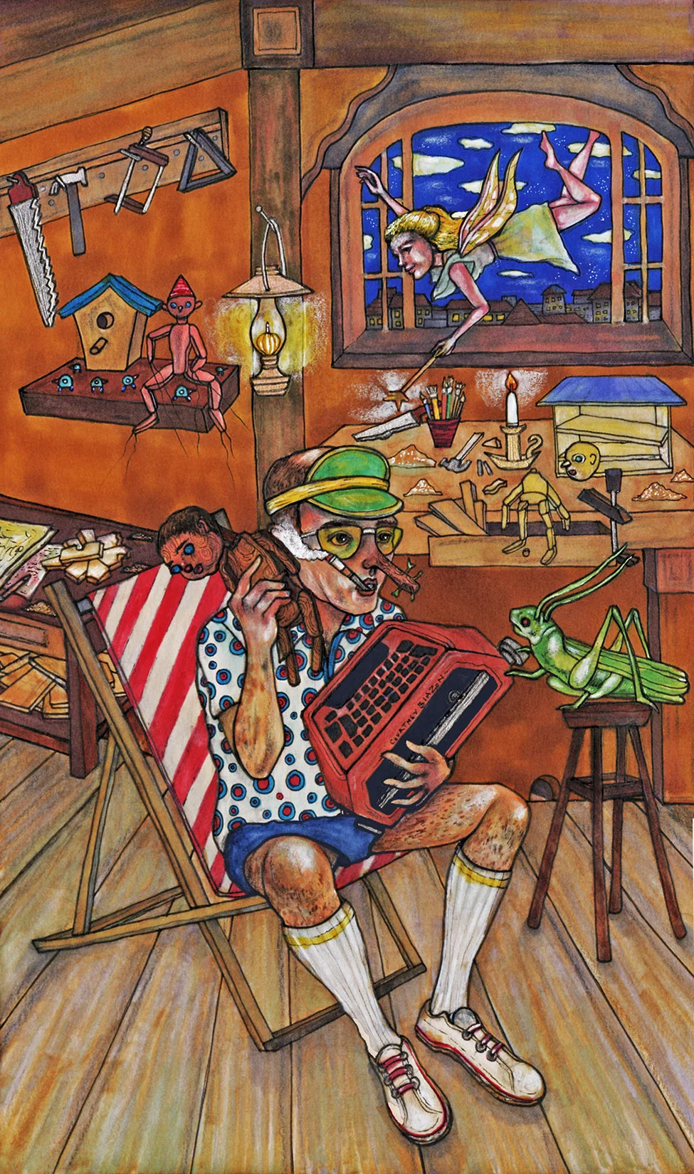 Hunter S. Thompson seeks counsel with Jiminy Cricket